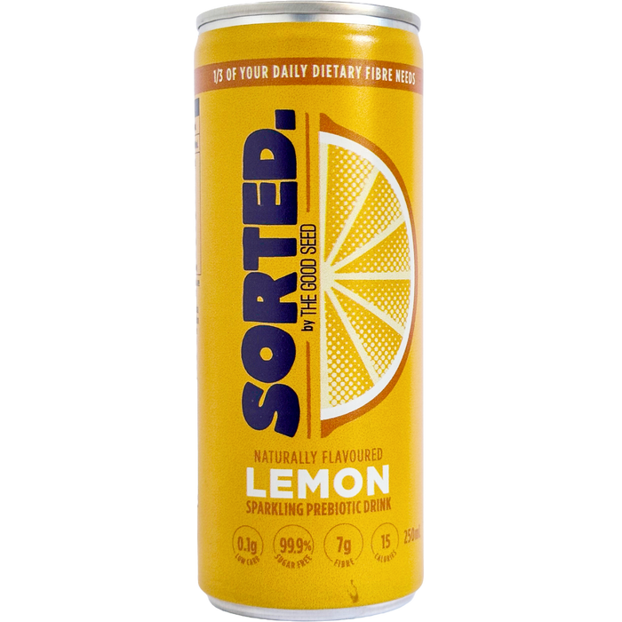 SORTED Lemon prebiotic soft drink can