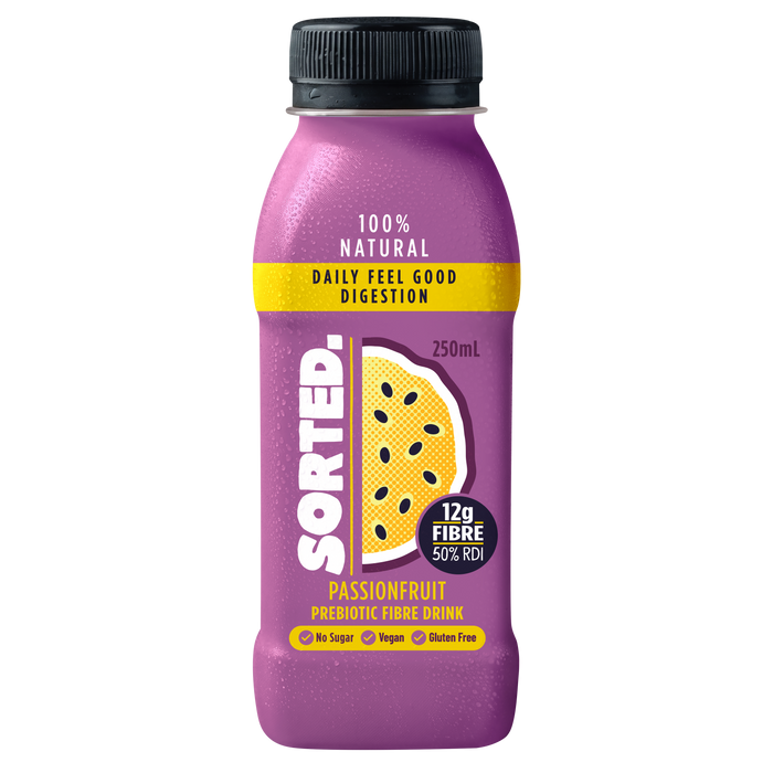 Sorted Prebiotic Passionfruit 250ml bottle