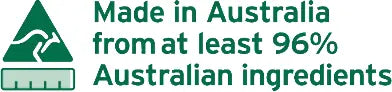 Made in Australia from at least 96% Australian ingredients