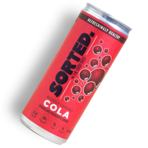 sorted drinks - cola - sugar-free prebiotic soft drink for better gut health