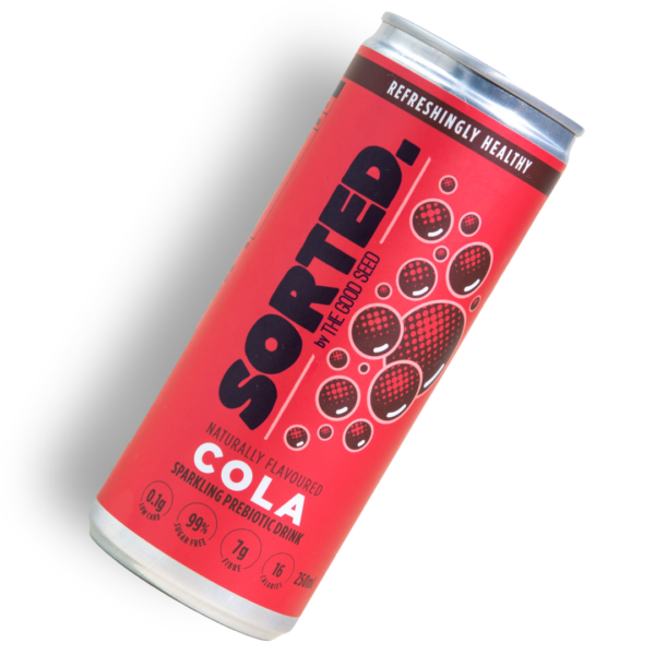 sorted drinks - cola - sugar-free prebiotic soft drink for better gut health