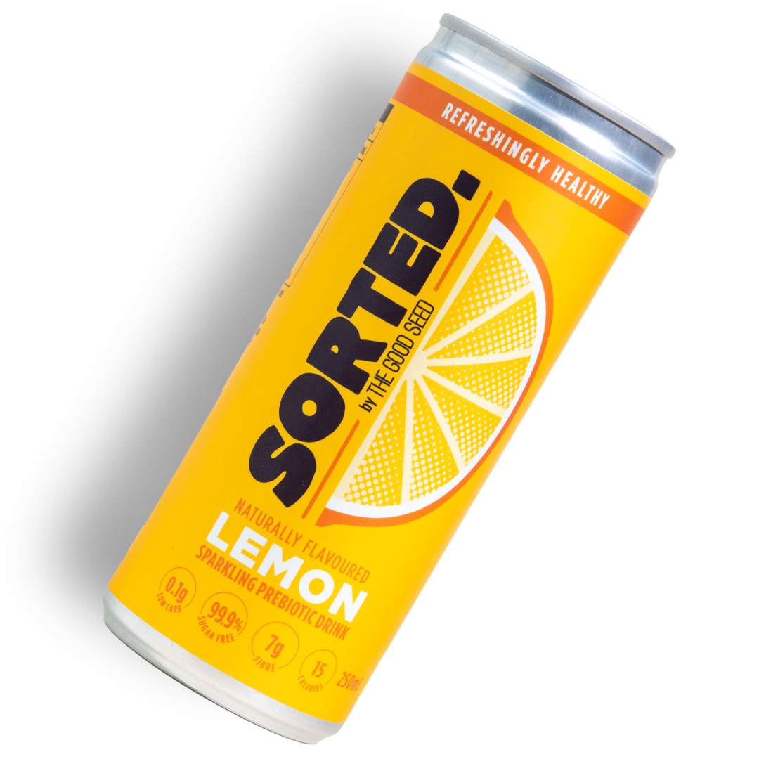 sorted drinks - lemon - sugar-free prebiotic soft drink for better gut health